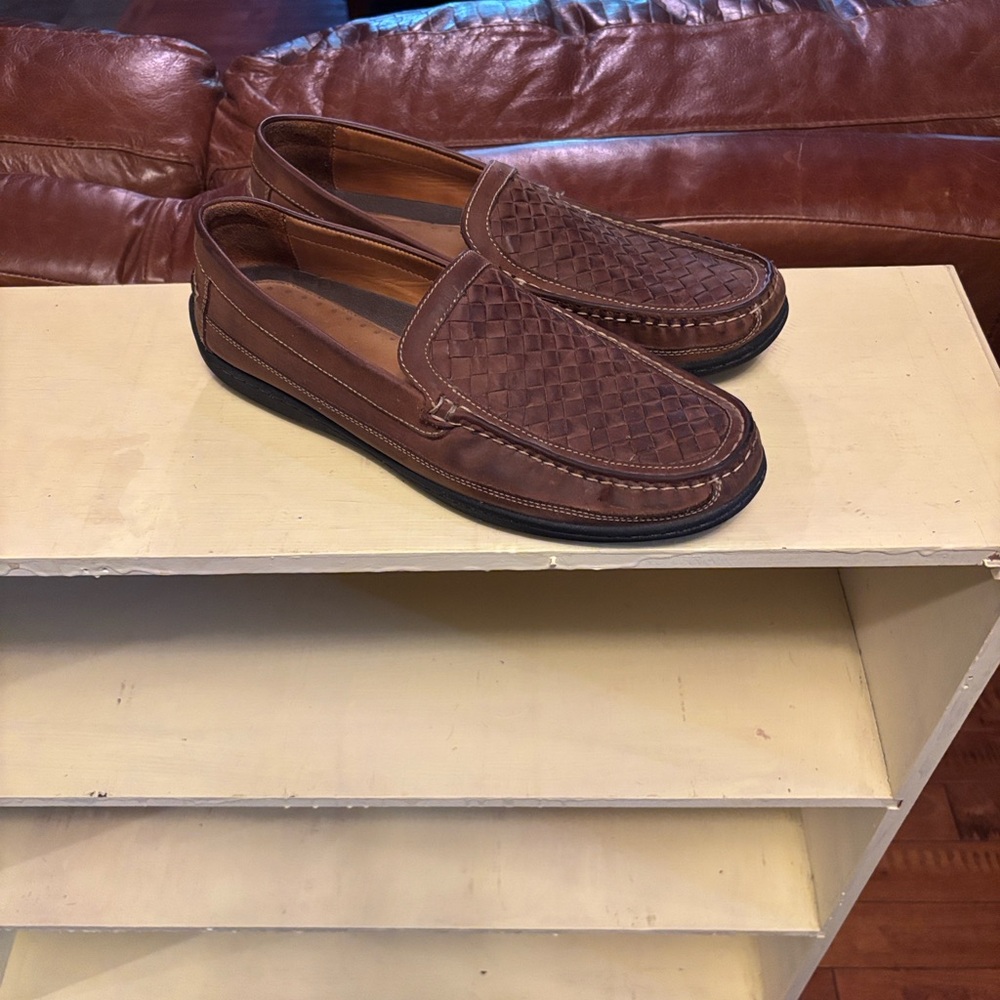 Johnston & Murphy Rich Brown Leather Slip-Ons